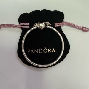 PANDORA Moments Winged Heart Bangle Bracelet - BRAND NEW  7 inch